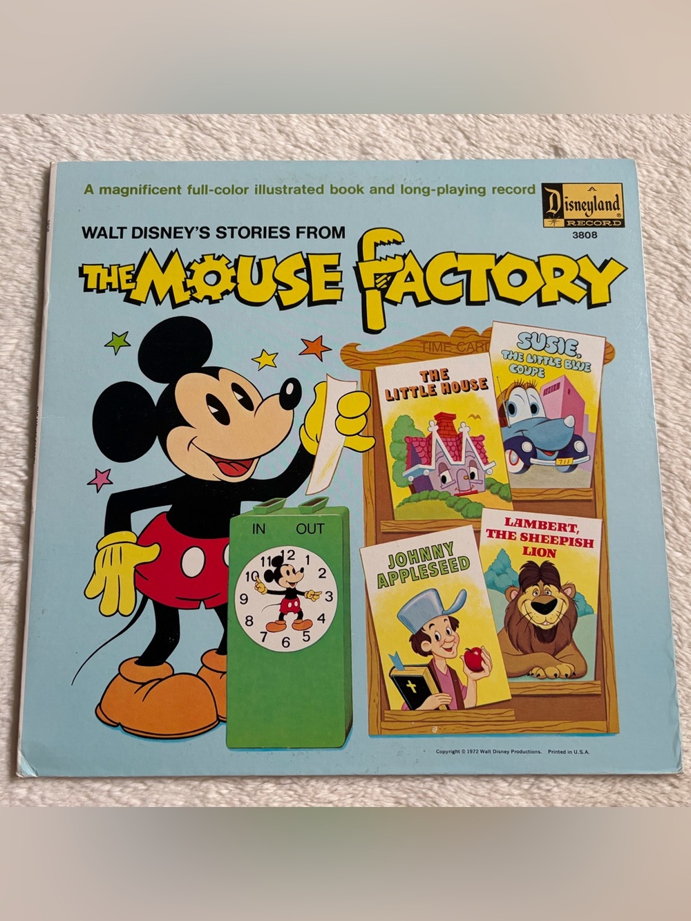 Walt Disney "The Mouse Factory" Illustrated Book & Record